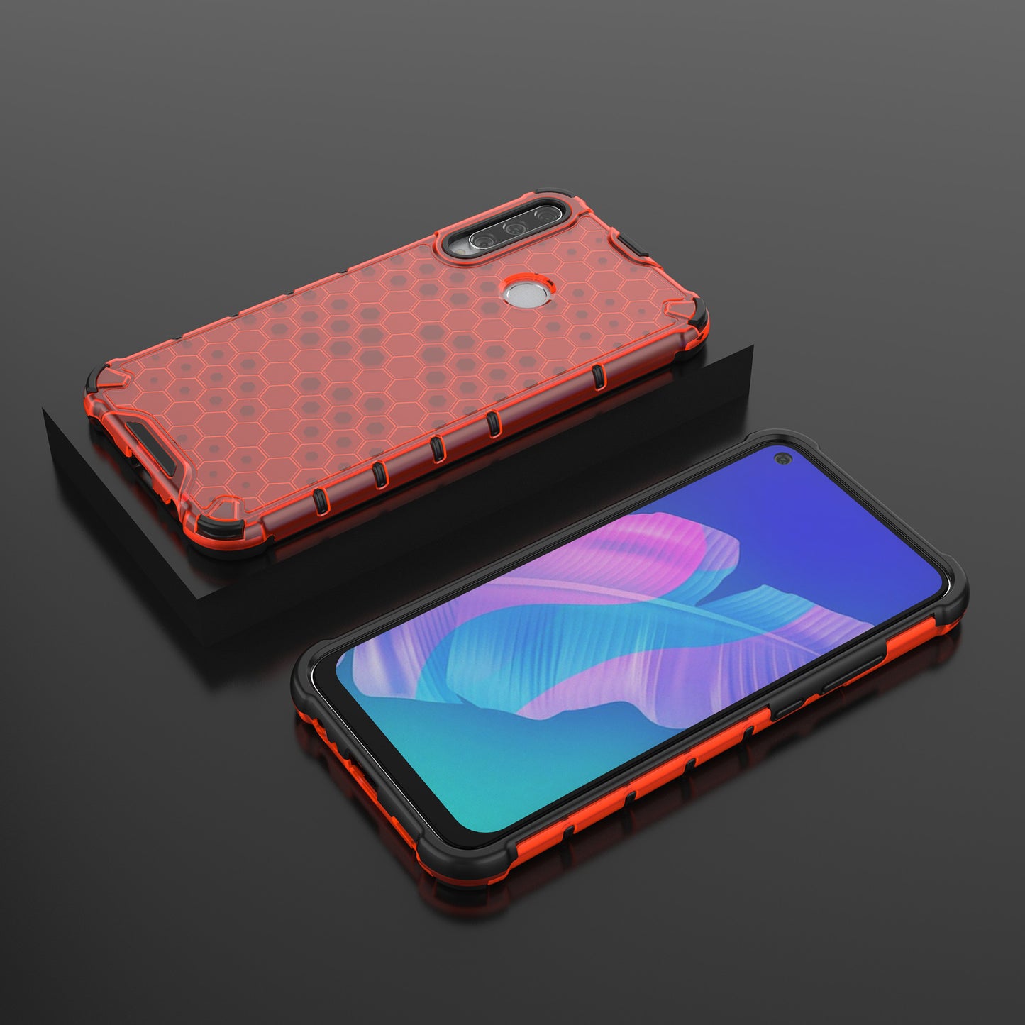 Honeycomb Skin Shock-proof TPU + PC Hybrid Casing for Huawei Y7p/P40 lite E/Honor 9C