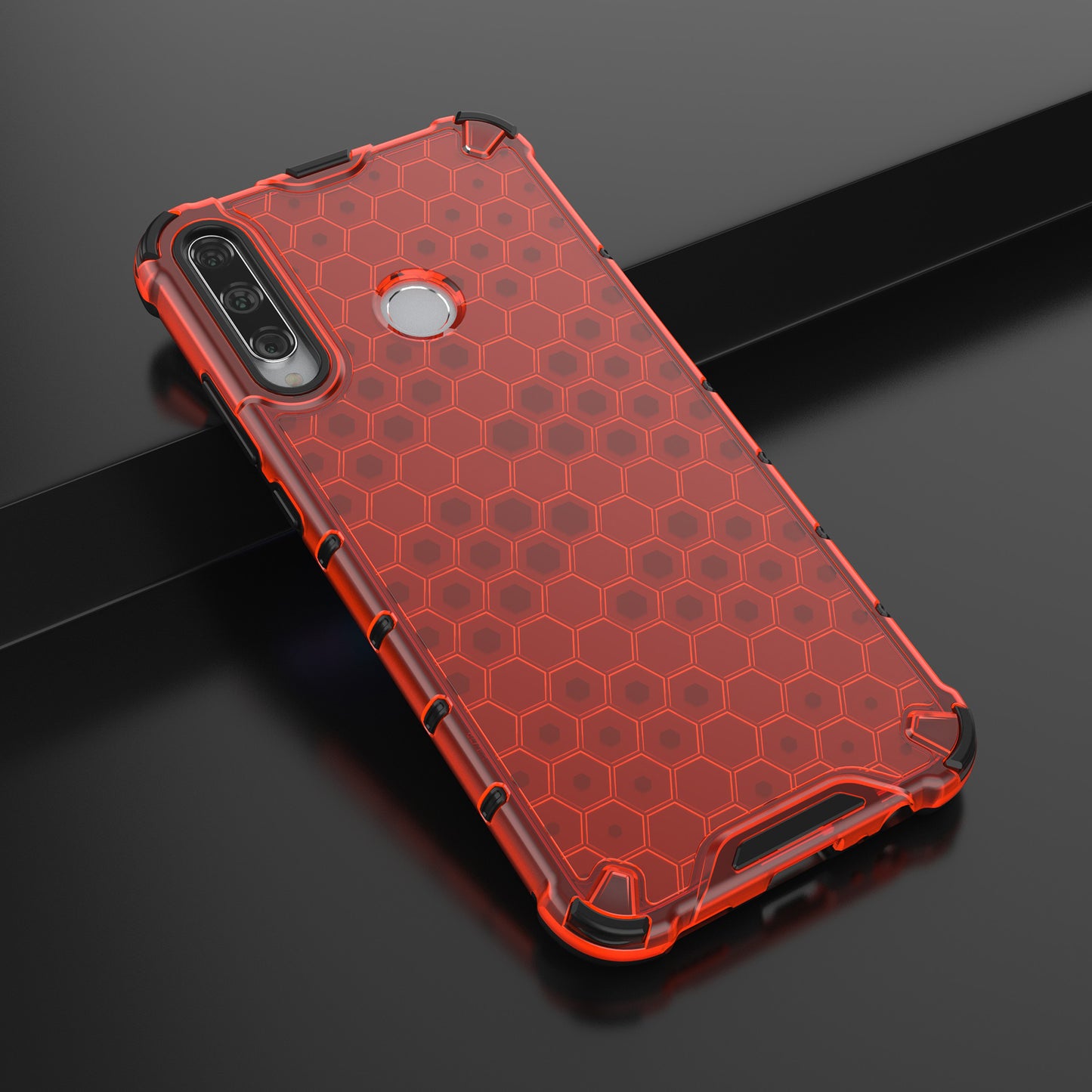 Honeycomb Skin Shock-proof TPU + PC Hybrid Casing for Huawei Y7p/P40 lite E/Honor 9C