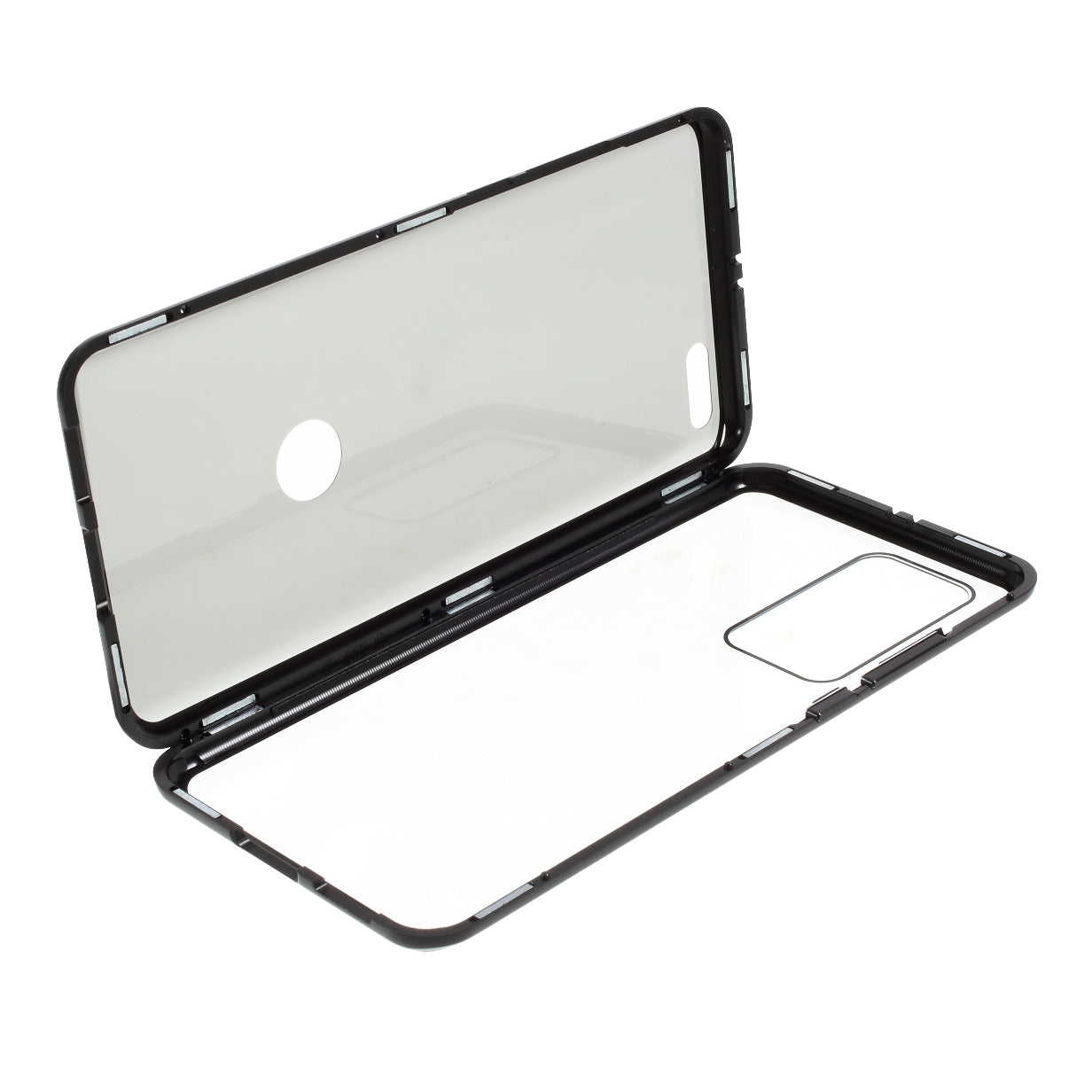 Detachable Magnetic Metal Frame + Double-sided Tempered Glass Anti-peep Shell Case for Huawei P40 Pro