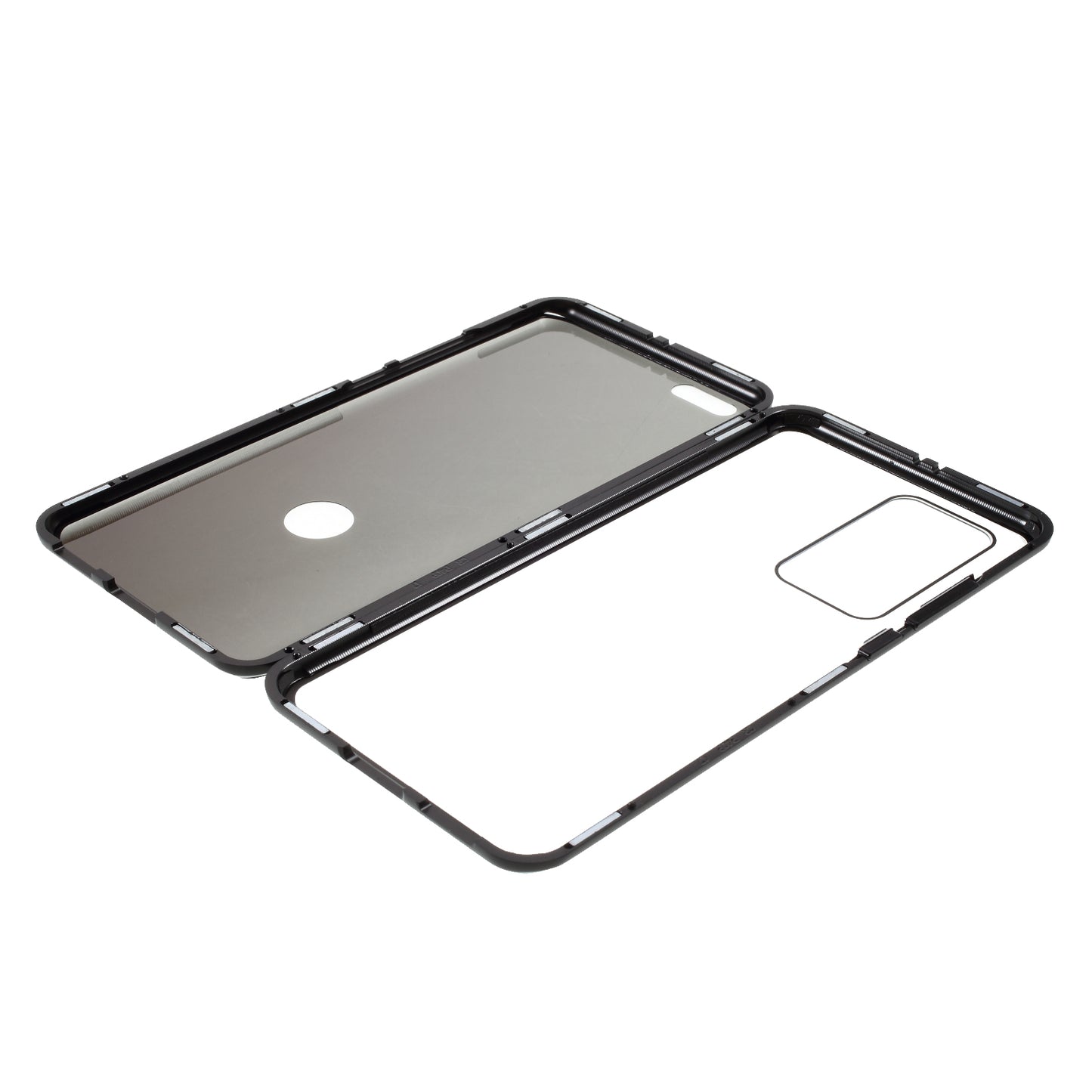 Detachable Magnetic Metal Frame + Double-sided Tempered Glass Anti-peep Shell Case for Huawei P40 Pro