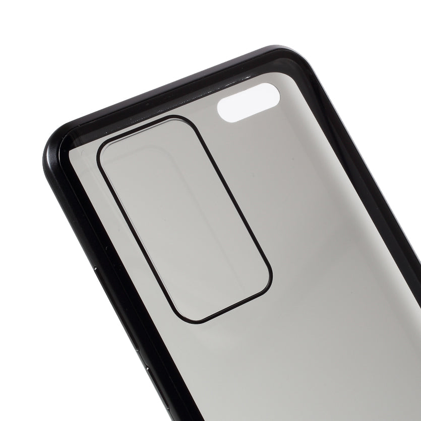 Detachable Magnetic Metal Frame + Double-sided Tempered Glass Anti-peep Shell Case for Huawei P40 Pro
