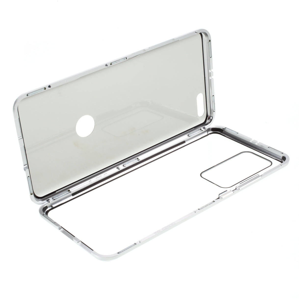 Detachable Magnetic Metal Frame + Double-sided Tempered Glass Anti-peep Shell Case for Huawei P40 Pro