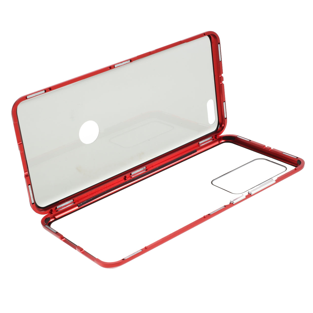 Detachable Magnetic Metal Frame + Double-sided Tempered Glass Anti-peep Shell Case for Huawei P40 Pro