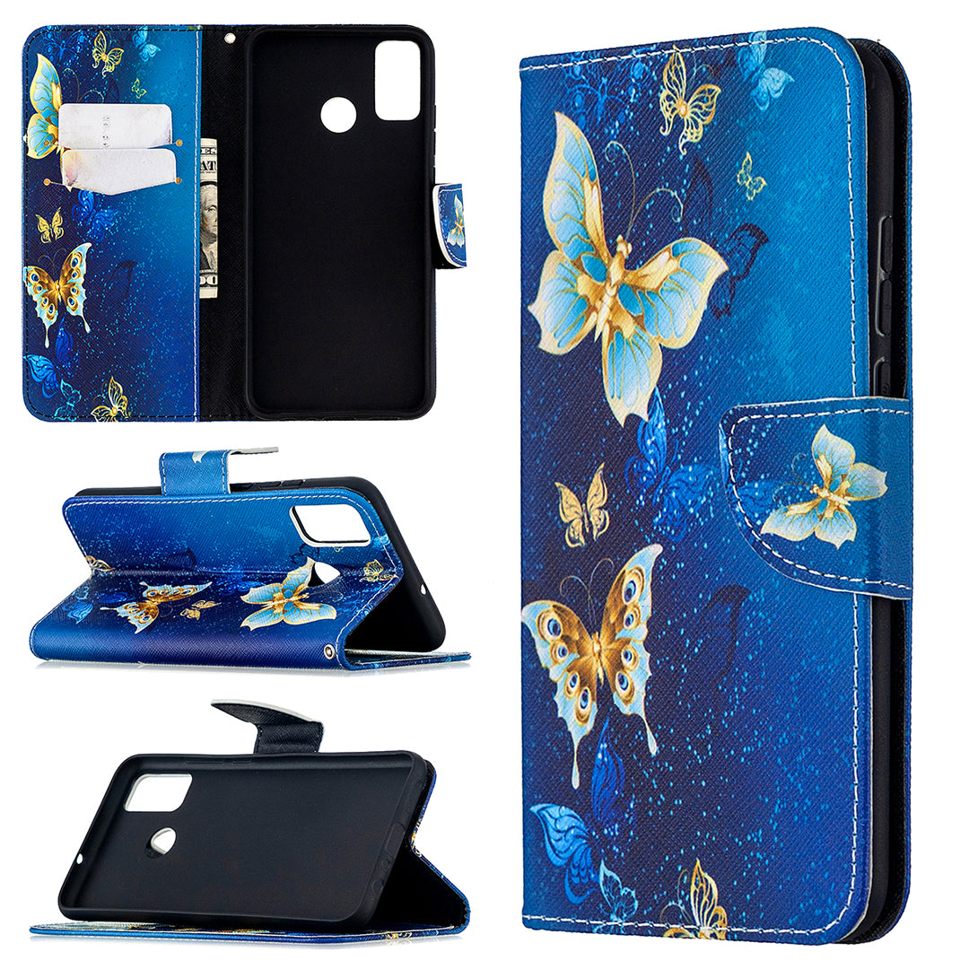 Pattern Printing Wallet Stand Leather Mobile Phone Shell for Honor 9X Lite