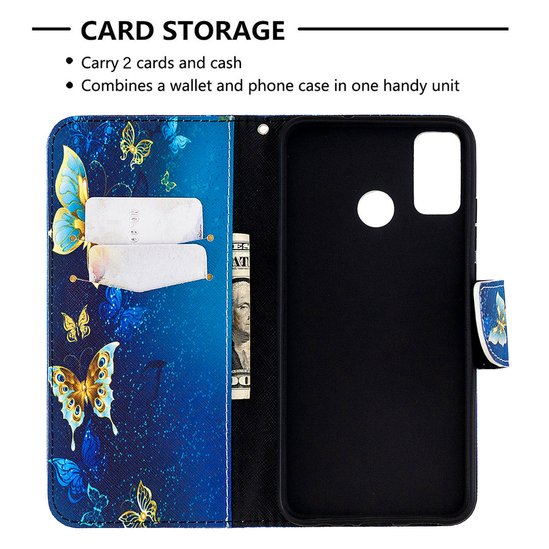 Pattern Printing Wallet Stand Leather Mobile Phone Shell for Honor 9X Lite