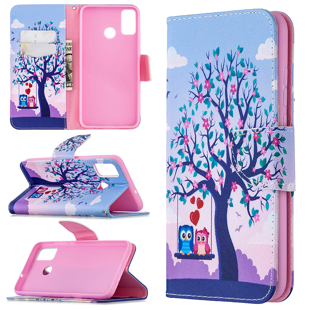 Pattern Printing Wallet Stand Leather Mobile Phone Shell for Honor 9X Lite