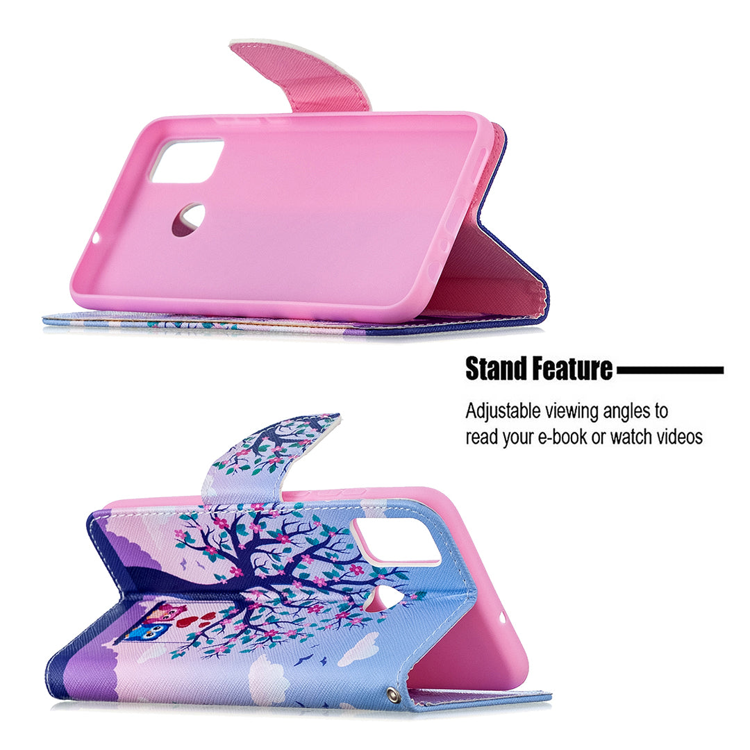 Pattern Printing Wallet Stand Leather Mobile Phone Shell for Honor 9X Lite