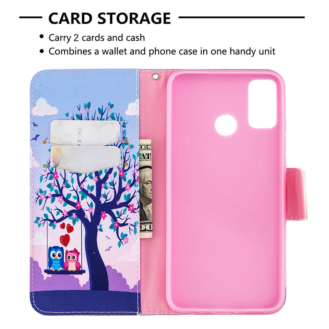 Pattern Printing Wallet Stand Leather Mobile Phone Shell for Honor 9X Lite