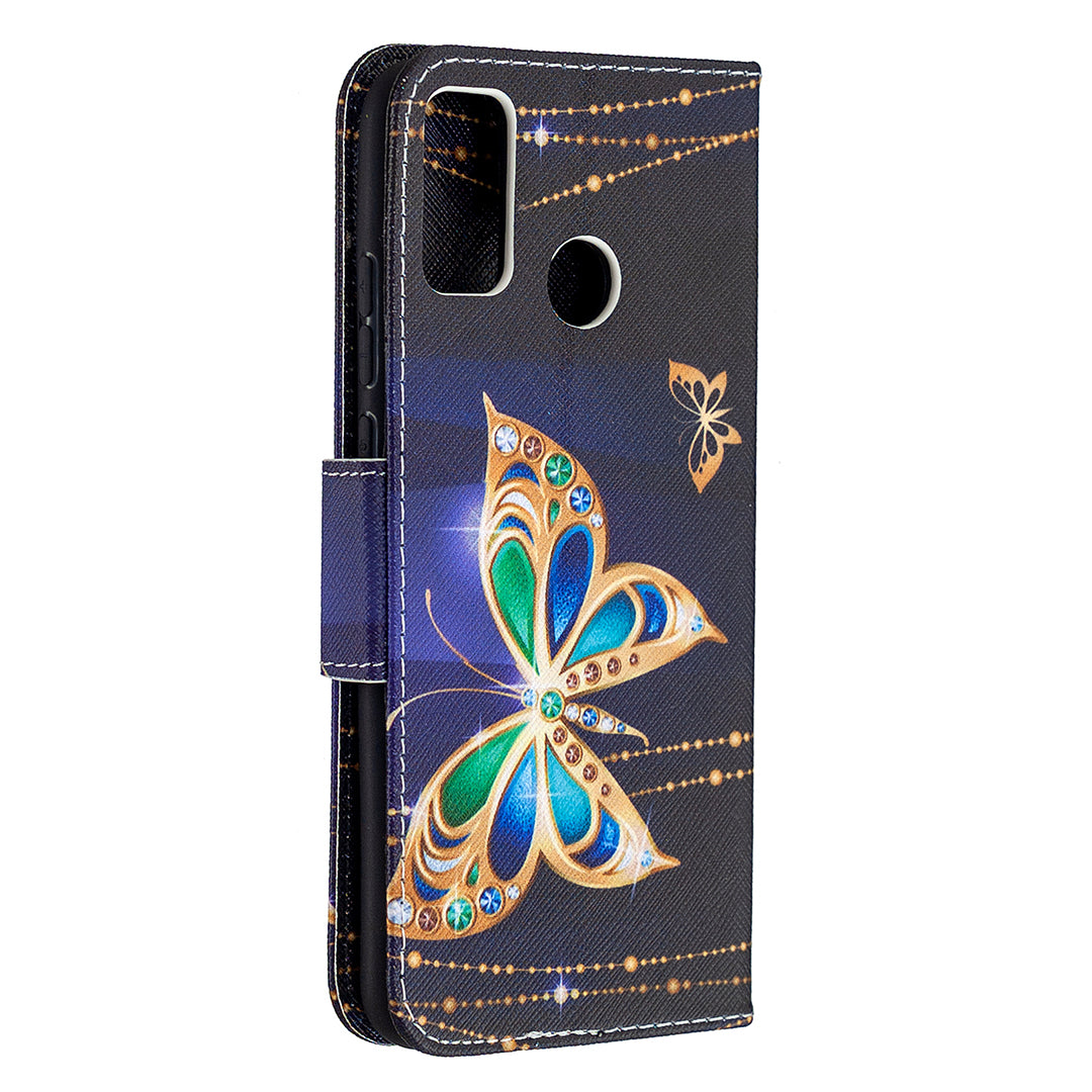 Pattern Printing Wallet Stand Leather Mobile Phone Shell for Honor 9X Lite