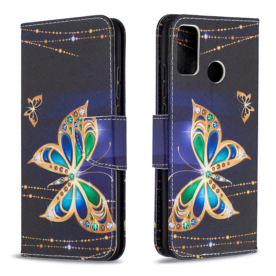 Pattern Printing Wallet Stand Leather Mobile Phone Shell for Honor 9X Lite