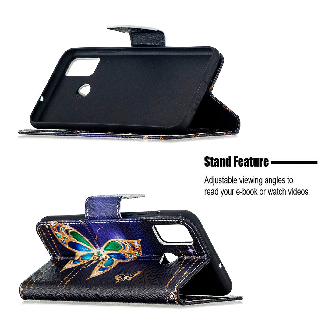 Pattern Printing Wallet Stand Leather Mobile Phone Shell for Honor 9X Lite