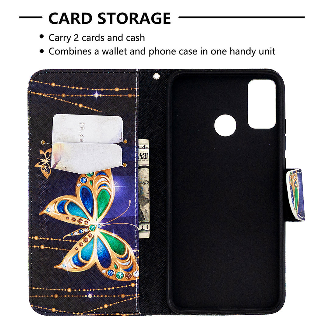 Pattern Printing Wallet Stand Leather Mobile Phone Shell for Honor 9X Lite