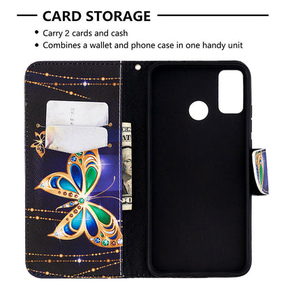 Pattern Printing Wallet Stand Leather Mobile Phone Shell for Honor 9X Lite