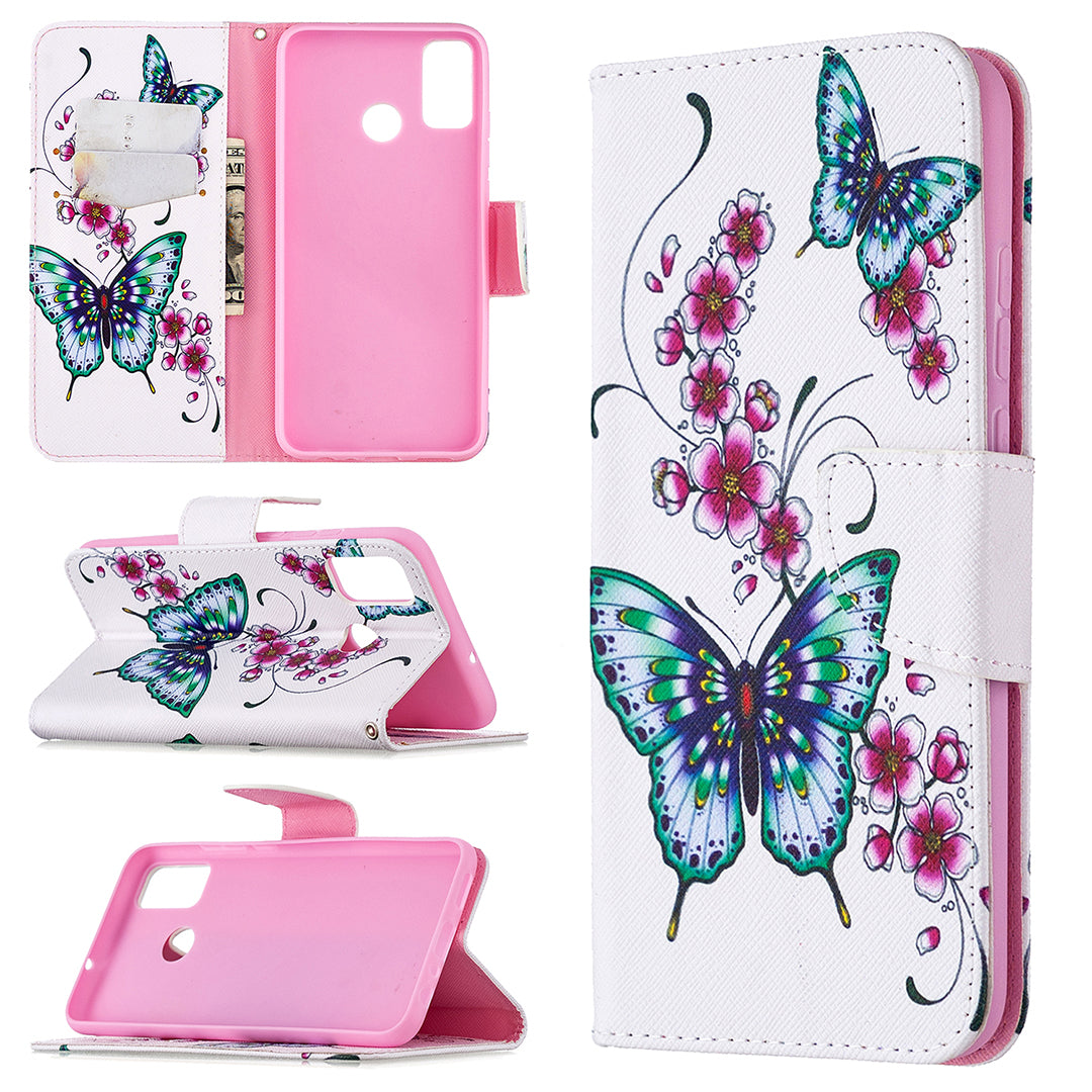 Pattern Printing Wallet Stand Leather Mobile Phone Shell for Honor 9X Lite