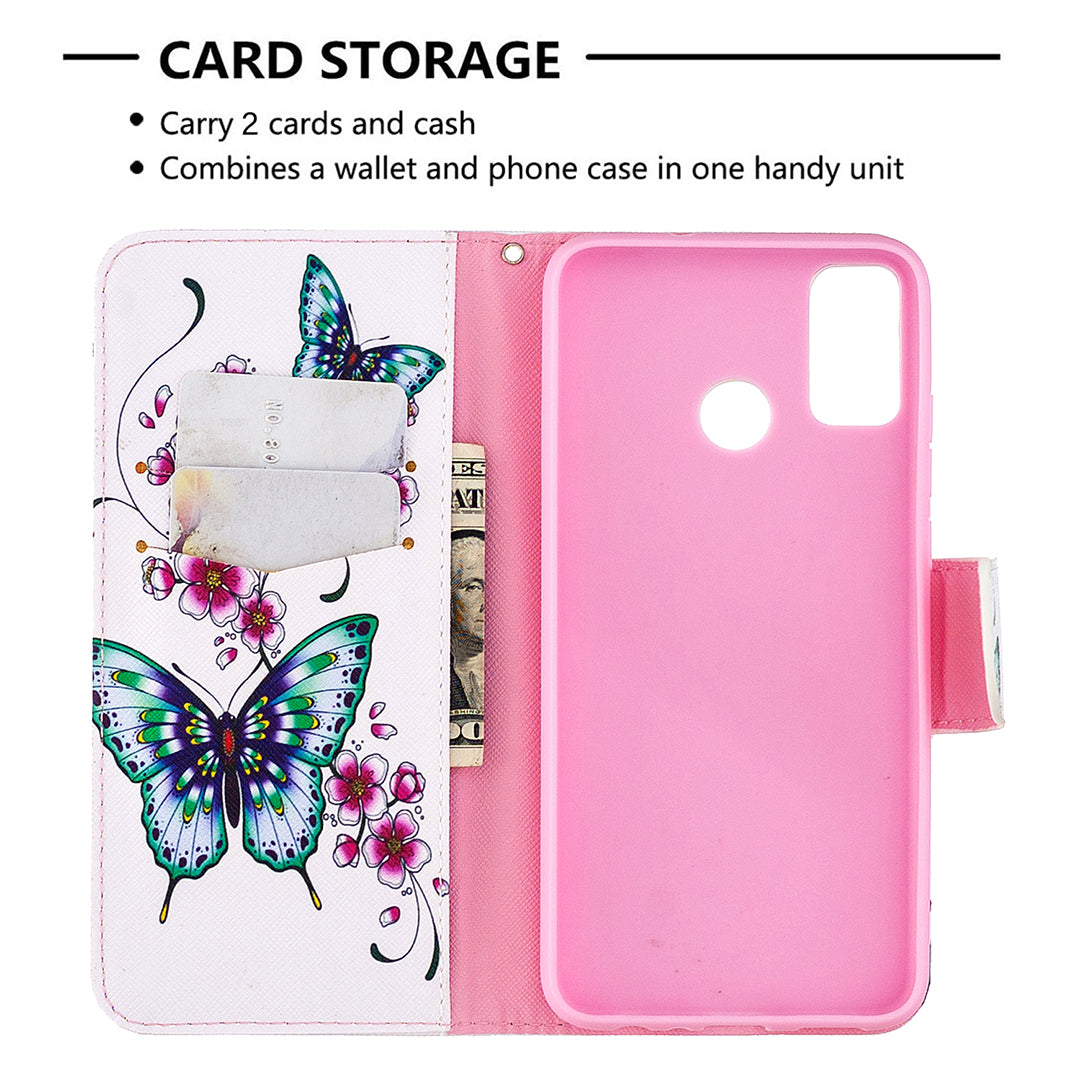 Pattern Printing Wallet Stand Leather Mobile Phone Shell for Honor 9X Lite