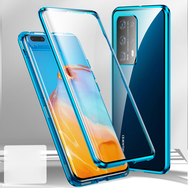 Metal+Tempered Glass with Mirror Phone Case for Huawei P40 Pro+