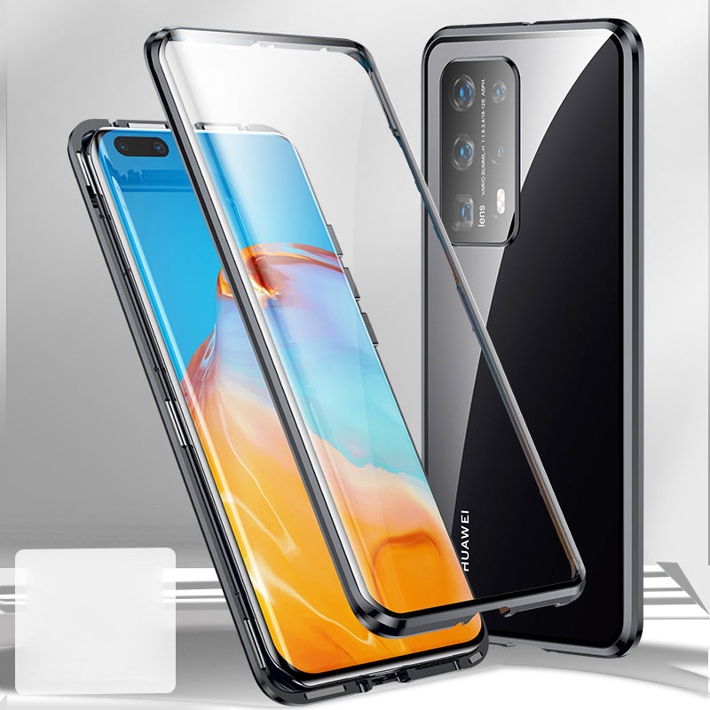 Metal+Tempered Glass with Mirror Phone Case for Huawei P40 Pro+