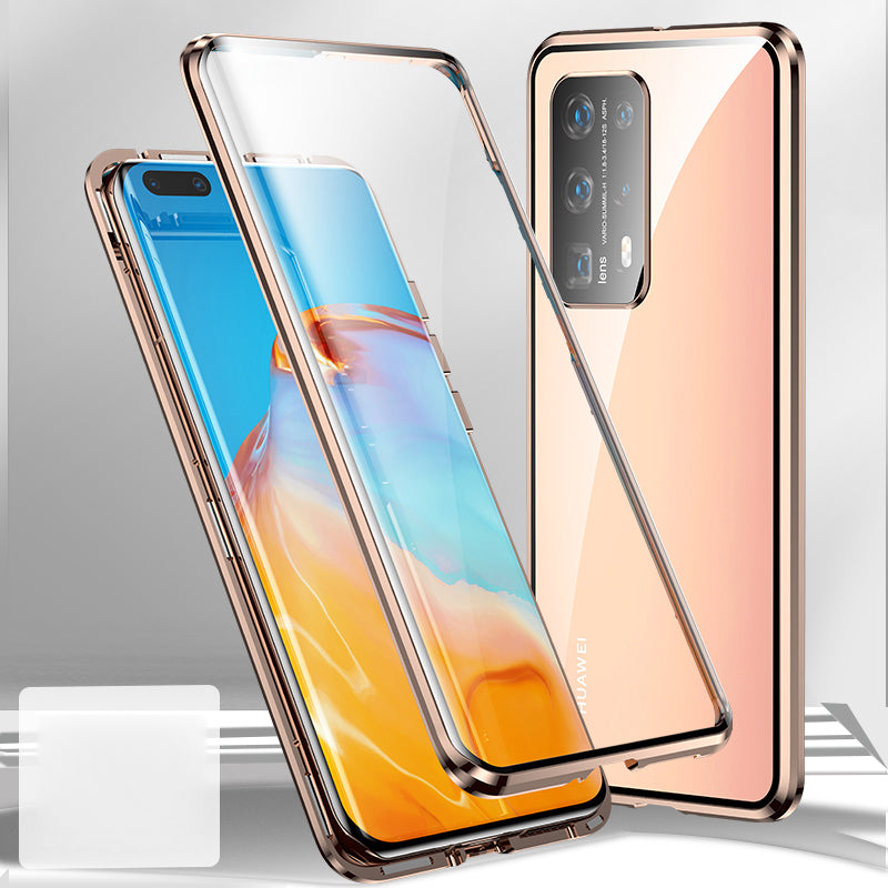 Metal+Tempered Glass with Mirror Phone Case for Huawei P40 Pro+