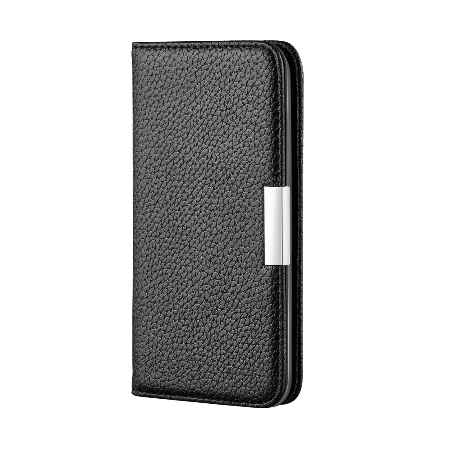 Litchi Skin Auto-absorbed Leather Stand Cover with Card Slots Shell for Huawei P40 Pro