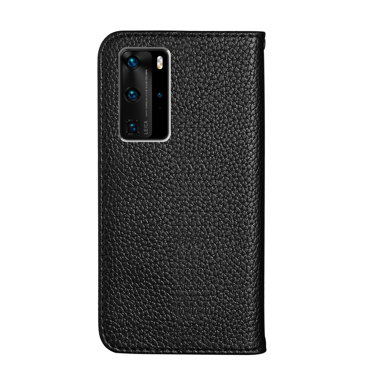 Litchi Skin Auto-absorbed Leather Stand Cover with Card Slots Shell for Huawei P40 Pro