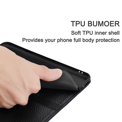 Litchi Skin Auto-absorbed Leather Stand Cover with Card Slots Shell for Huawei P40 Pro