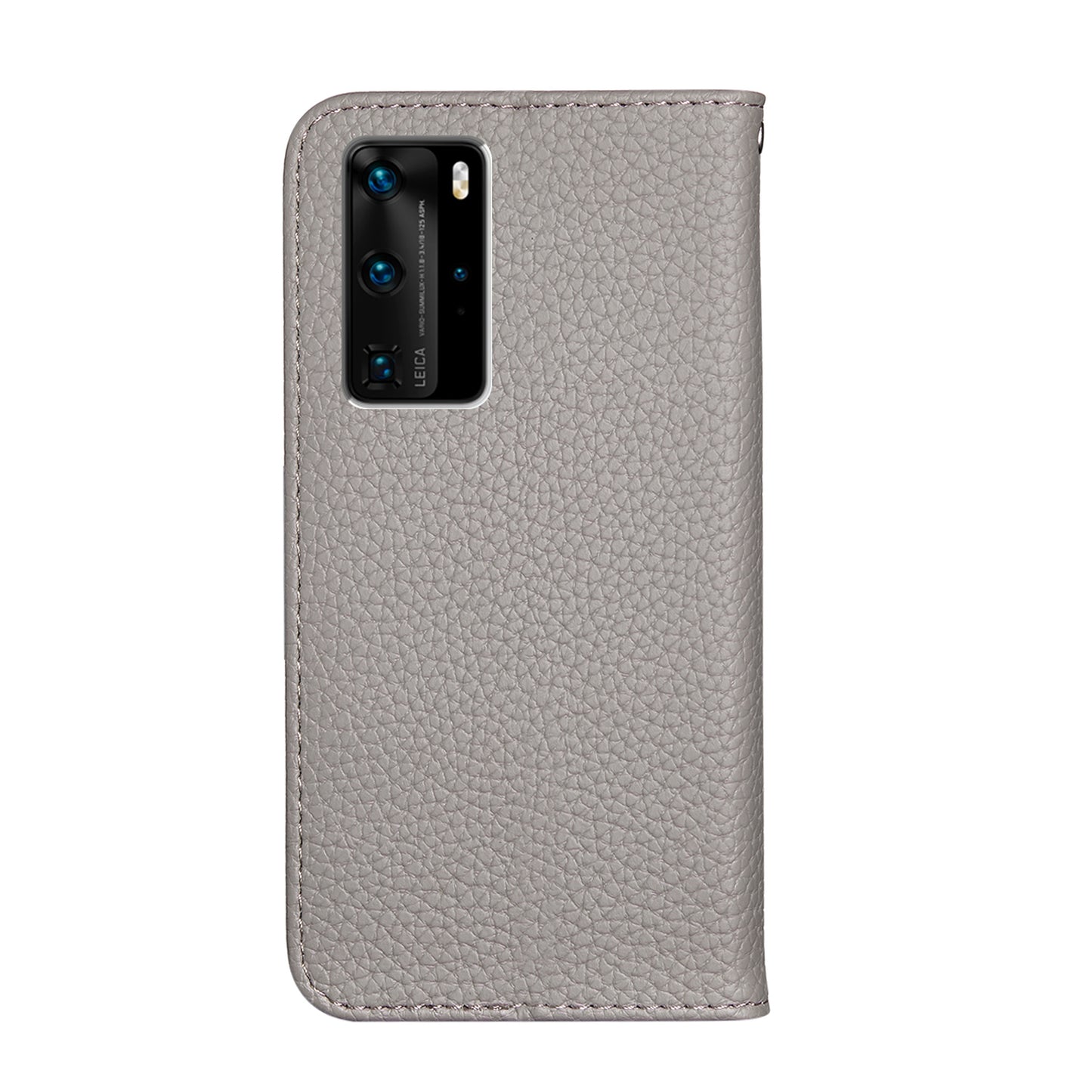 Litchi Skin Auto-absorbed Leather Stand Cover with Card Slots Shell for Huawei P40 Pro