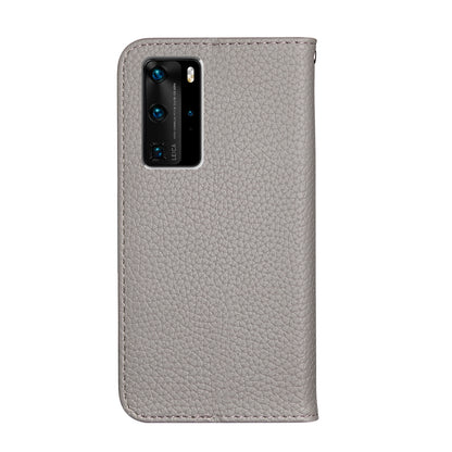 Litchi Skin Auto-absorbed Leather Stand Cover with Card Slots Shell for Huawei P40 Pro