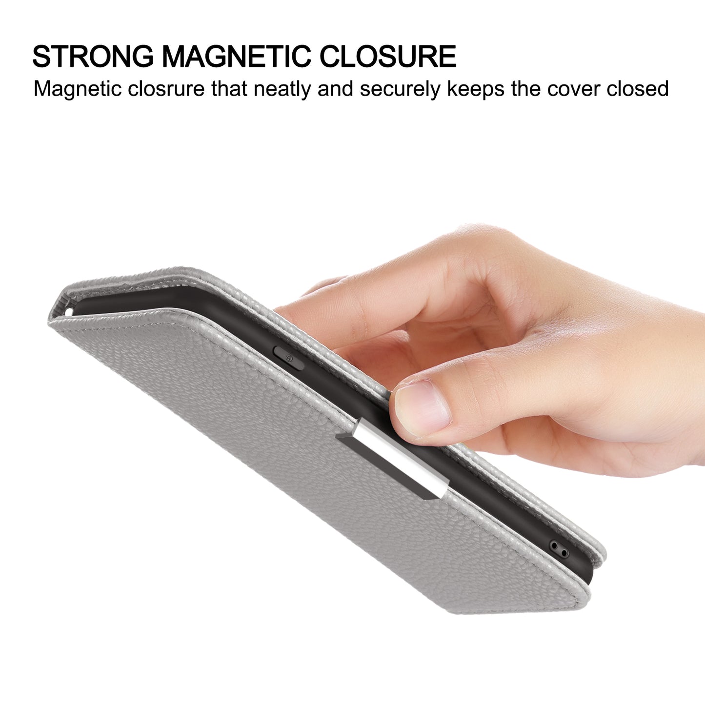 Litchi Skin Auto-absorbed Leather Stand Cover with Card Slots Shell for Huawei P40 Pro