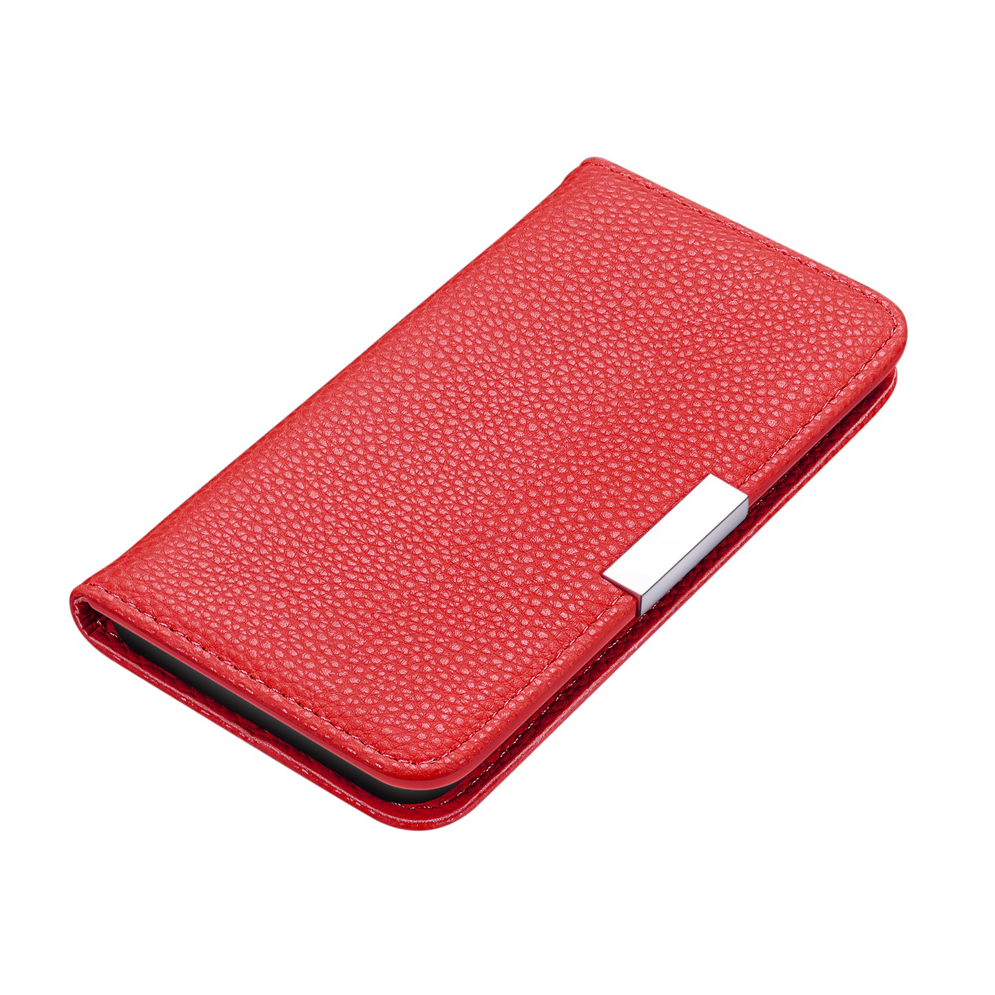 Litchi Skin Auto-absorbed Leather Stand Cover with Card Slots Shell for Huawei P40 Pro