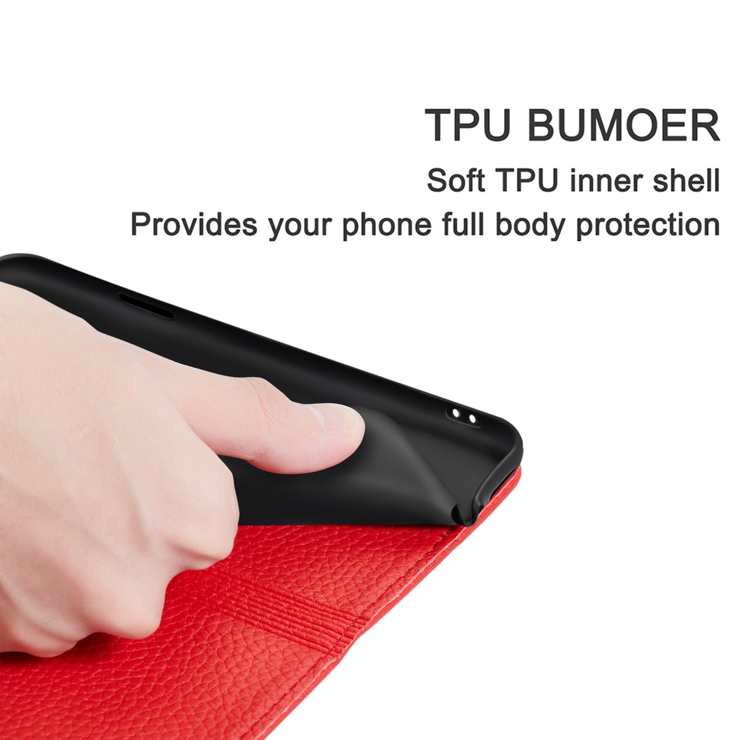 Litchi Skin Auto-absorbed Leather Stand Cover with Card Slots Shell for Huawei P40 Pro