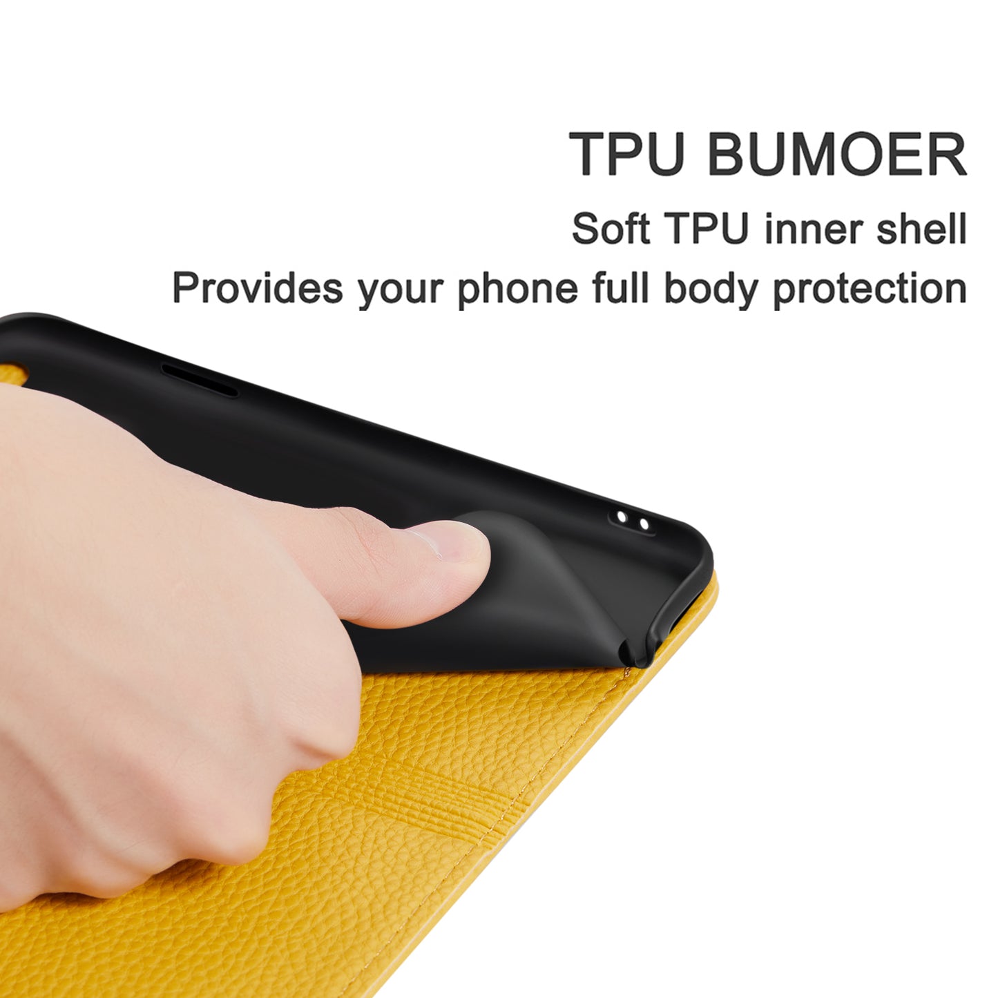 Litchi Skin Auto-absorbed Leather Stand Cover with Card Slots Shell for Huawei P40 Pro