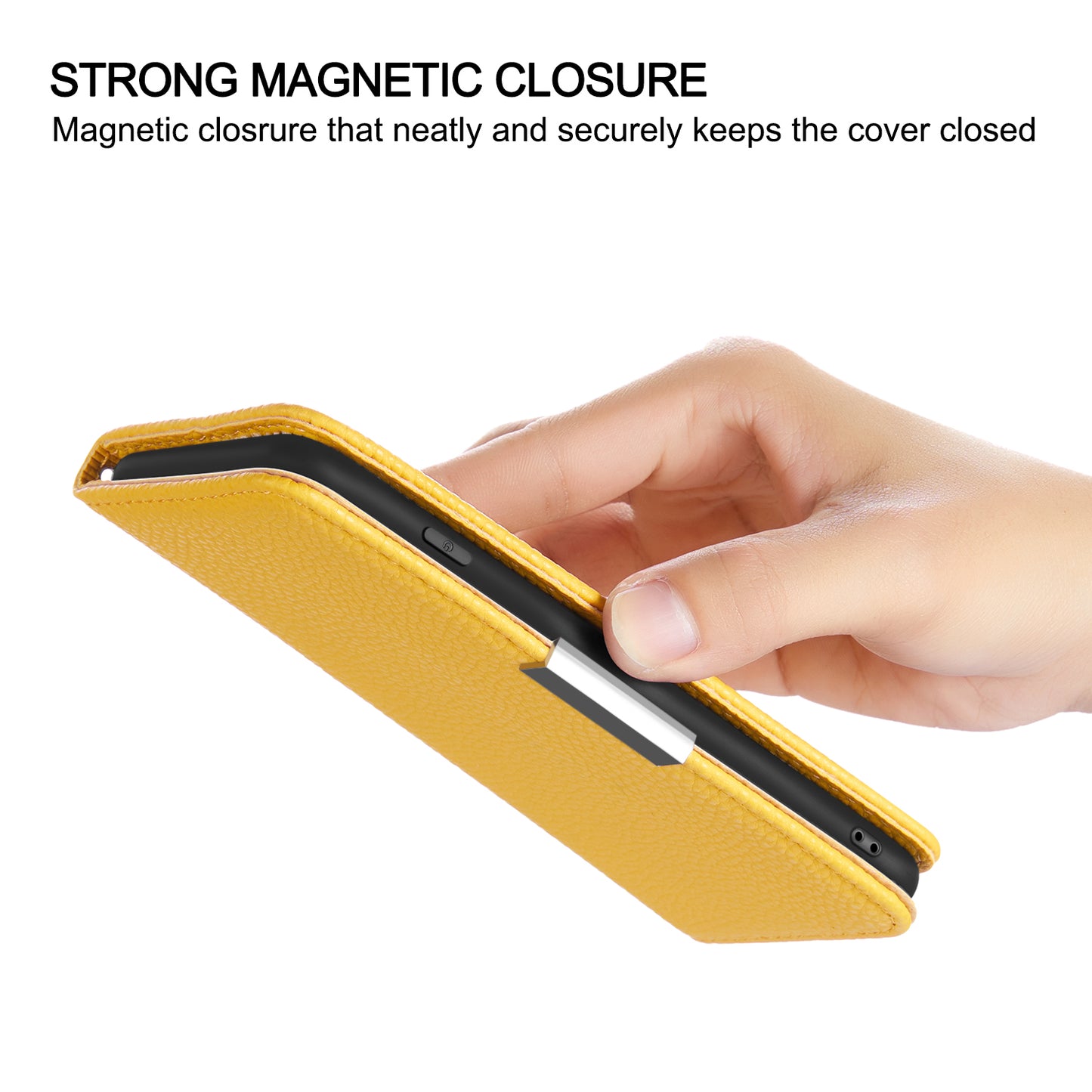 Litchi Skin Auto-absorbed Leather Stand Cover with Card Slots Shell for Huawei P40 Pro