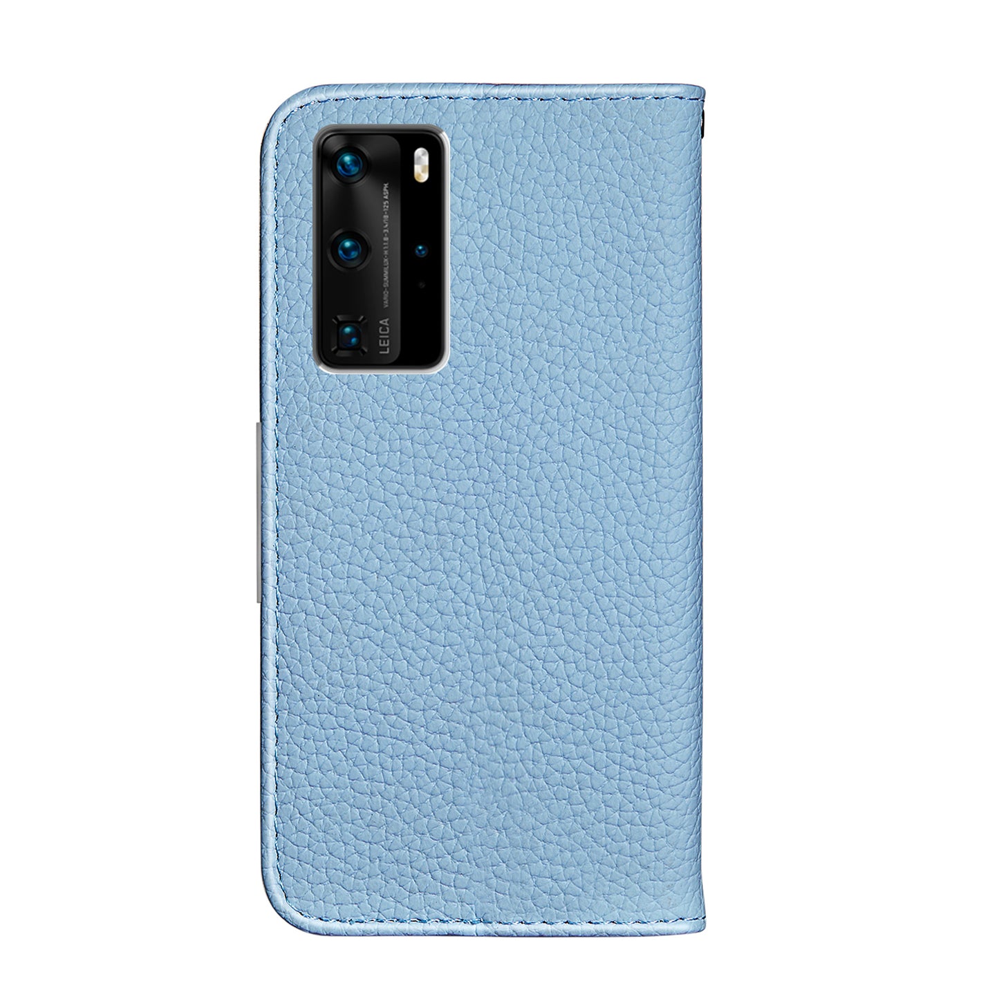 Litchi Skin Auto-absorbed Leather Stand Cover with Card Slots Shell for Huawei P40 Pro