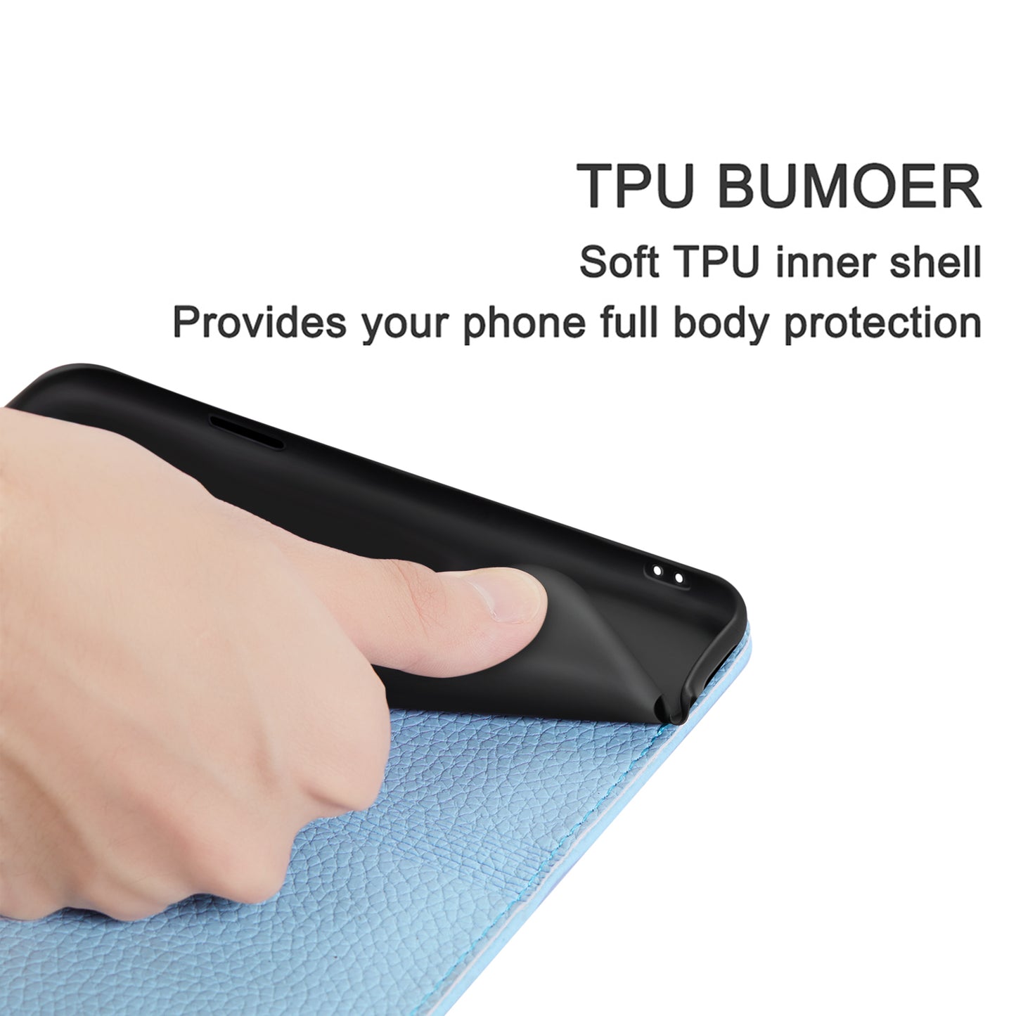 Litchi Skin Auto-absorbed Leather Stand Cover with Card Slots Shell for Huawei P40 Pro