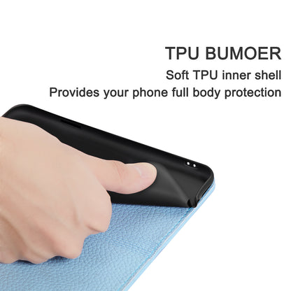 Litchi Skin Auto-absorbed Leather Stand Cover with Card Slots Shell for Huawei P40 Pro