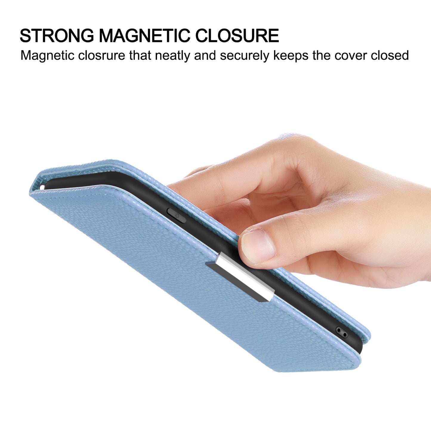 Litchi Skin Auto-absorbed Leather Stand Cover with Card Slots Shell for Huawei P40 Pro