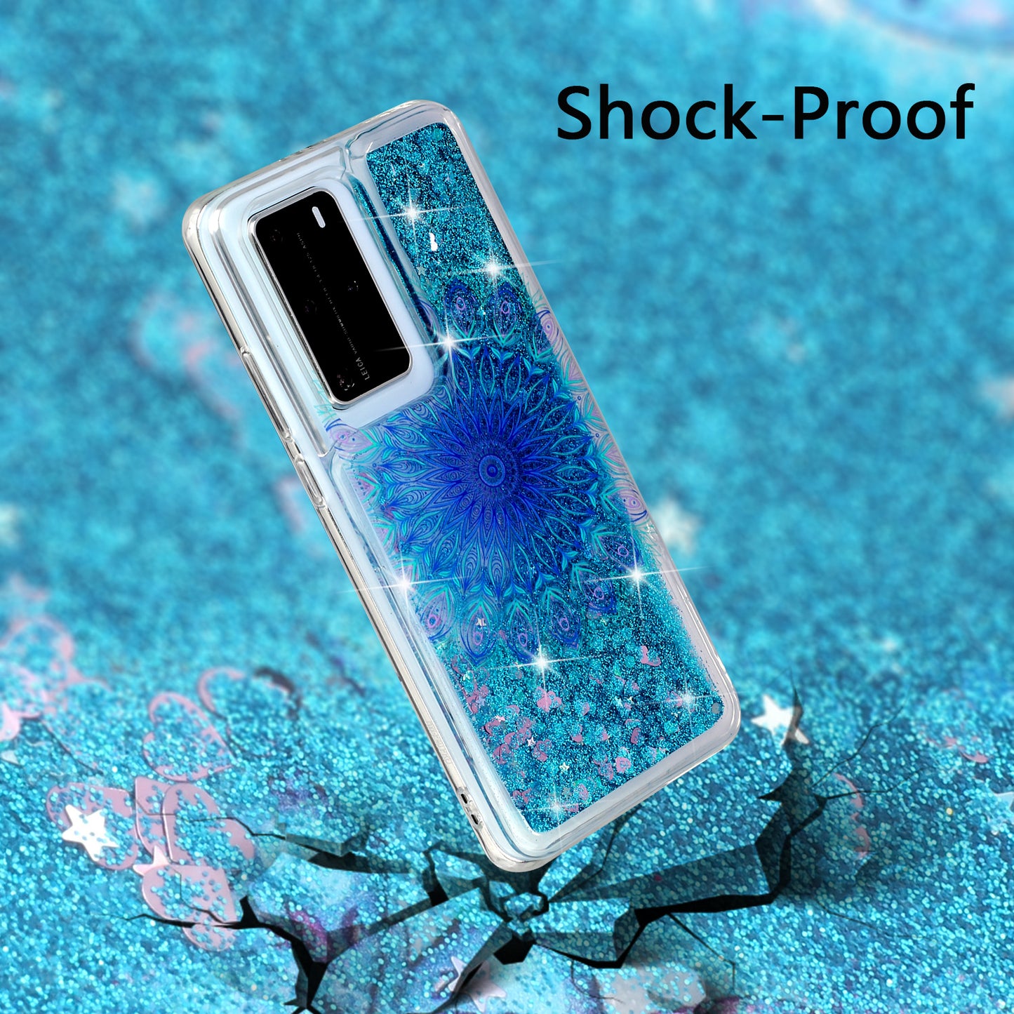 Pattern Printing Glitter Powder Quicksand TPU Back Shell for Huawei P40 Pro