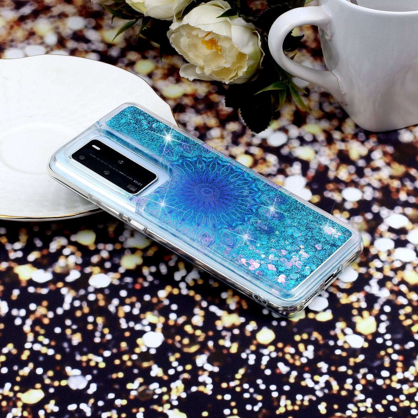 Pattern Printing Glitter Powder Quicksand TPU Back Shell for Huawei P40 Pro
