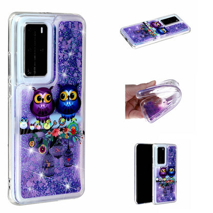 Pattern Printing Glitter Powder Quicksand TPU Back Shell for Huawei P40 Pro