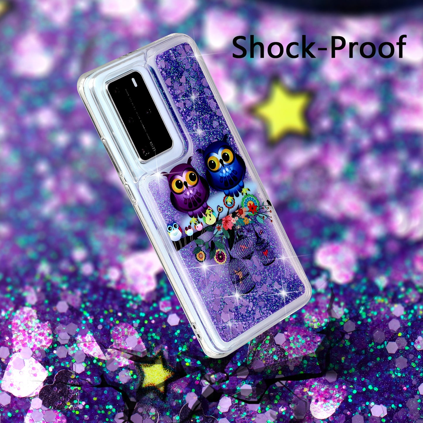 Pattern Printing Glitter Powder Quicksand TPU Back Shell for Huawei P40 Pro