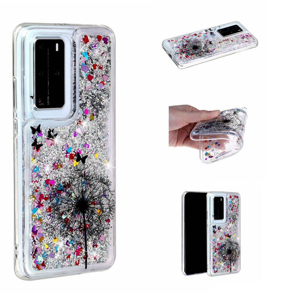 Pattern Printing Glitter Powder Quicksand TPU Back Shell for Huawei P40 Pro