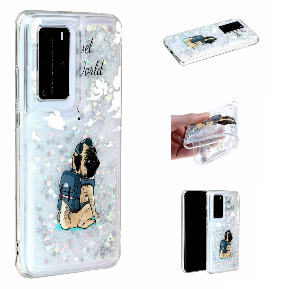 Pattern Printing Glitter Powder Quicksand TPU Back Shell for Huawei P40 Pro