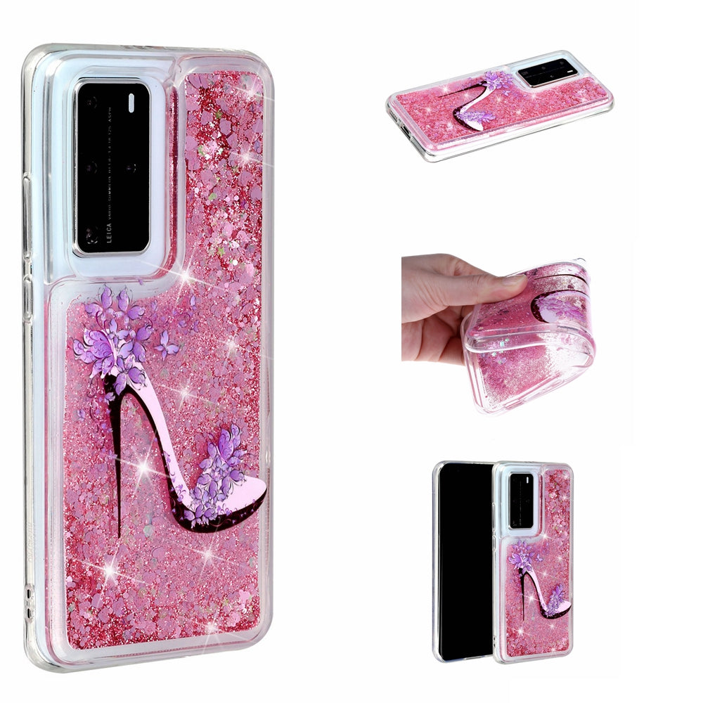 Pattern Printing Glitter Powder Quicksand TPU Back Shell for Huawei P40 Pro
