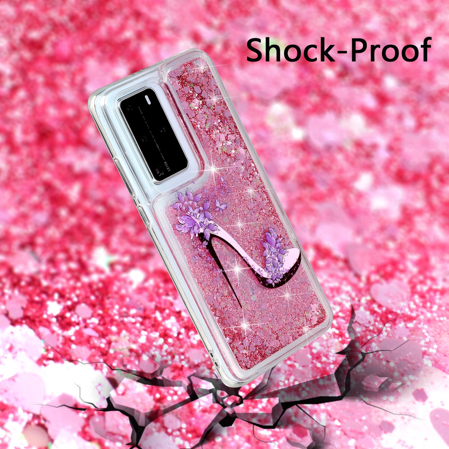 Pattern Printing Glitter Powder Quicksand TPU Back Shell for Huawei P40 Pro