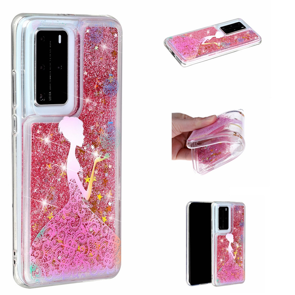 Pattern Printing Glitter Powder Quicksand TPU Back Shell for Huawei P40 Pro