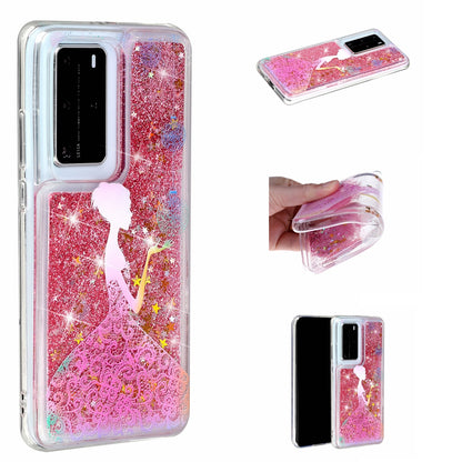 Pattern Printing Glitter Powder Quicksand TPU Back Shell for Huawei P40 Pro