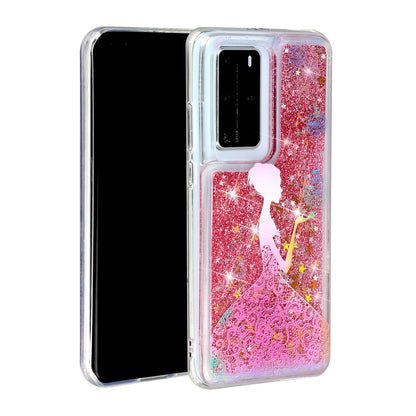 Pattern Printing Glitter Powder Quicksand TPU Back Shell for Huawei P40 Pro