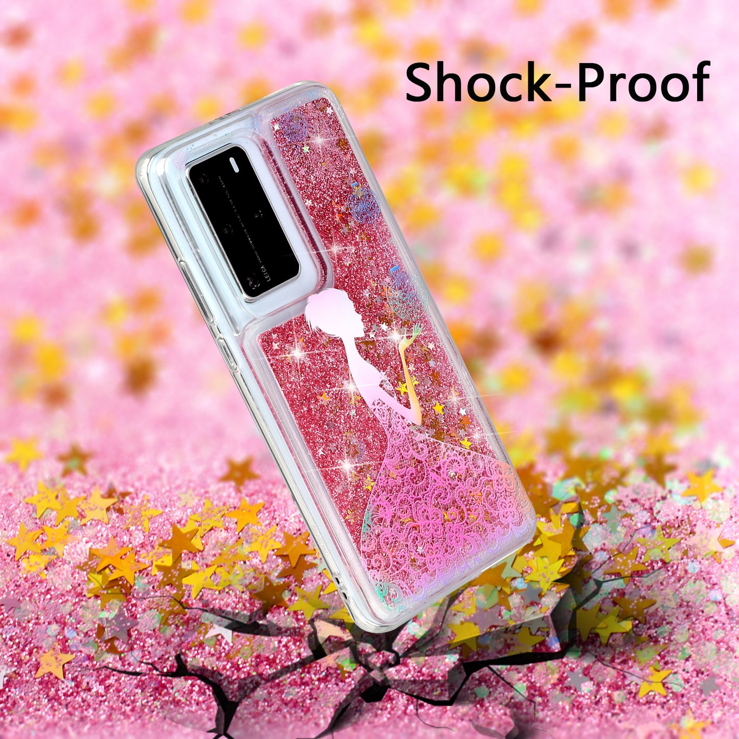 Pattern Printing Glitter Powder Quicksand TPU Back Shell for Huawei P40 Pro