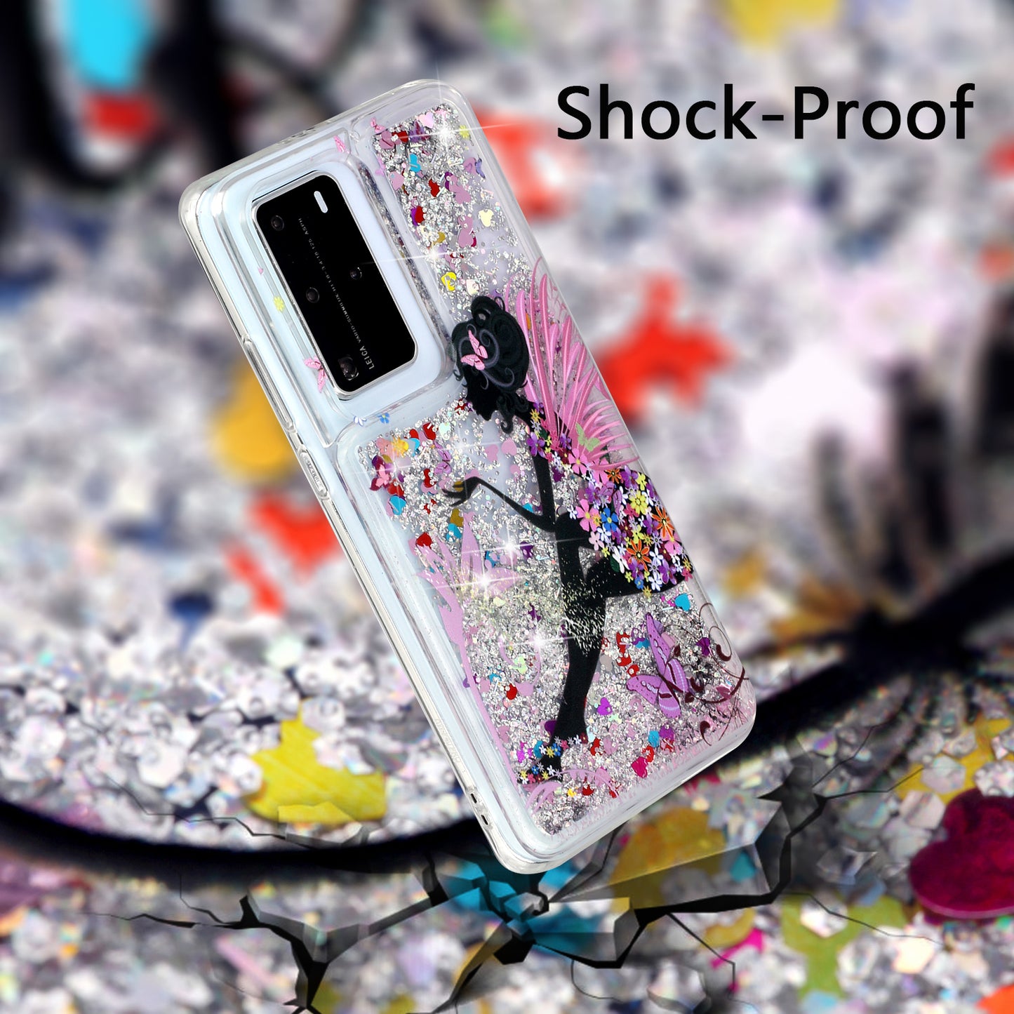 Pattern Printing Glitter Powder Quicksand TPU Back Shell for Huawei P40 Pro