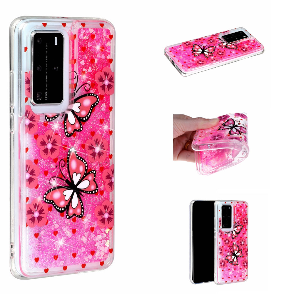 Pattern Printing Glitter Powder Quicksand TPU Back Shell for Huawei P40 Pro